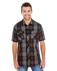 Men's Short-Sleeve Plaid Pattern Woven