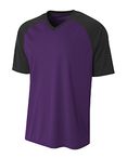 Adult Polyester V-Neck Strike Jersey with Contrast Sleeve