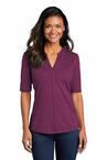 Port Authority  Ladies Stretch Heather Open Neck Top