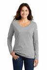 Nike Ladies Core Cotton Long Sleeve Scoop Neck Tee