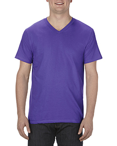 Adult 4.3 oz., Ringspun Cotton V-Neck T-Shirt