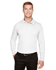 CrownLux Performance Men's Plaited Long Sleeve Polo