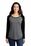 Sport-Tek  Ladies PosiCharge  Long Sleeve Tri-Blend Wicking Scoop Neck Raglan Tee | Black Triad Solid/ Dark Grey Heather