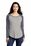 Sport-Tek  Ladies PosiCharge  Long Sleeve Tri-Blend Wicking Scoop Neck Raglan Tee | True Navy Heather/ Light Grey Heather