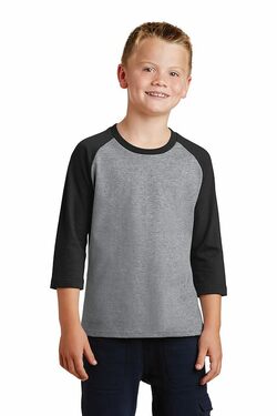 Port & Company Youth Core Blend 3/4-Sleeve Raglan Tee