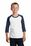 Port & Company Youth Core Blend 3/4-Sleeve Raglan Tee | White/ Navy