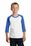 Port & Company Youth Core Blend 3/4-Sleeve Raglan Tee | White/ Royal